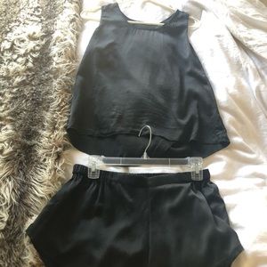 LUNYA washable silk pajama set - black M